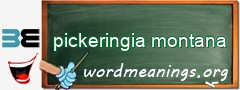 WordMeaning blackboard for pickeringia montana